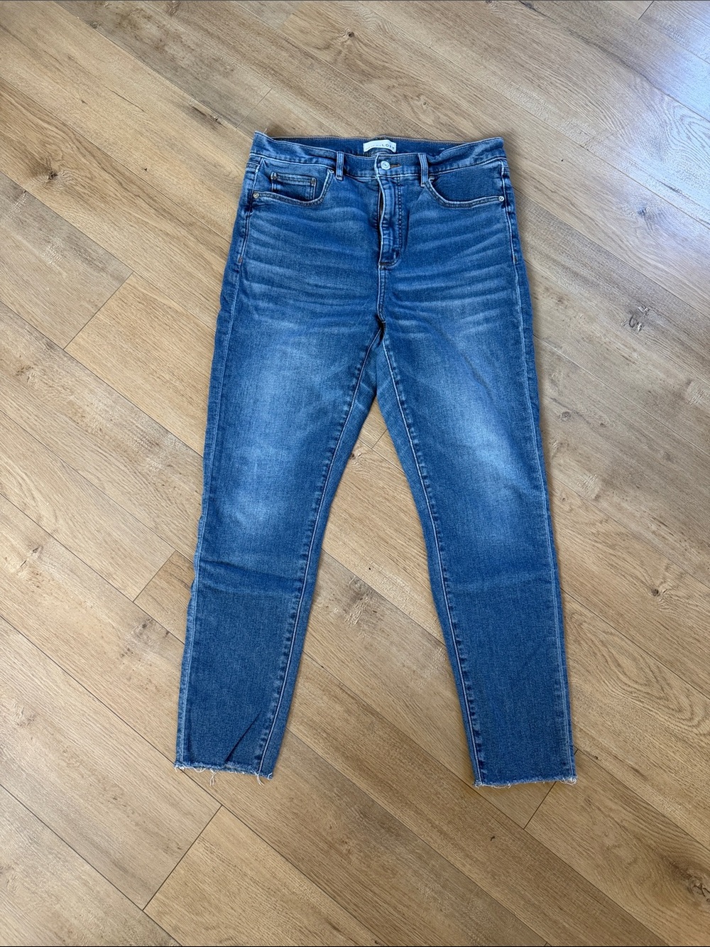LOFT Medium Blue Cropped Skinny Jeans